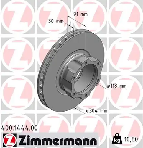 спирачен диск ZIMMERMANN 400.1444.00