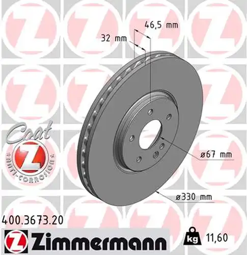 спирачен диск ZIMMERMANN 400.3673.20