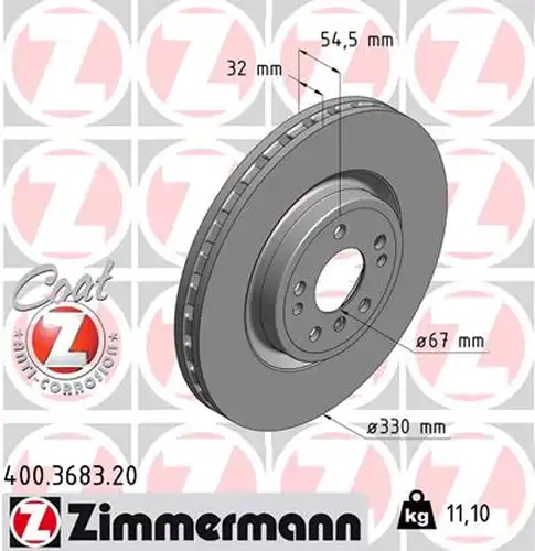 спирачен диск ZIMMERMANN 400.3683.20