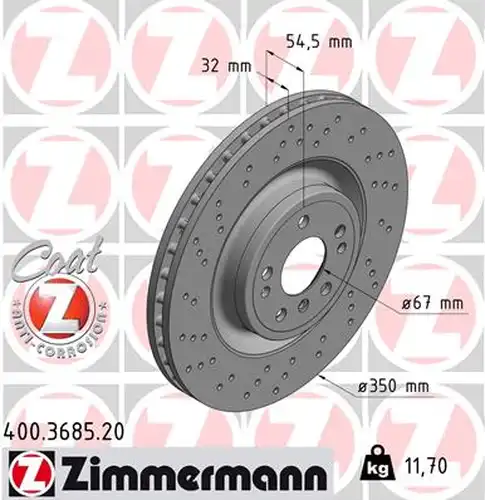 спирачен диск ZIMMERMANN 400.3685.20