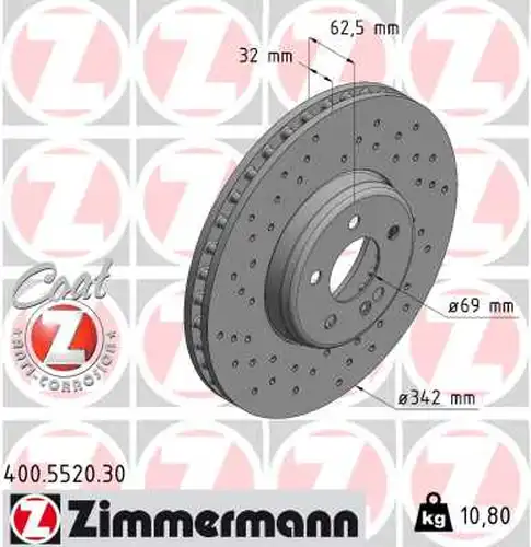 спирачен диск ZIMMERMANN 400.5520.30