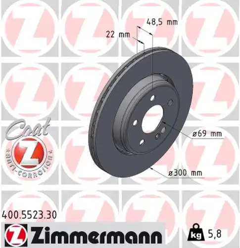 спирачен диск ZIMMERMANN 400.5523.30