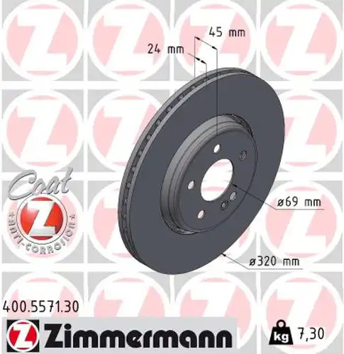 спирачен диск ZIMMERMANN 400.5571.30