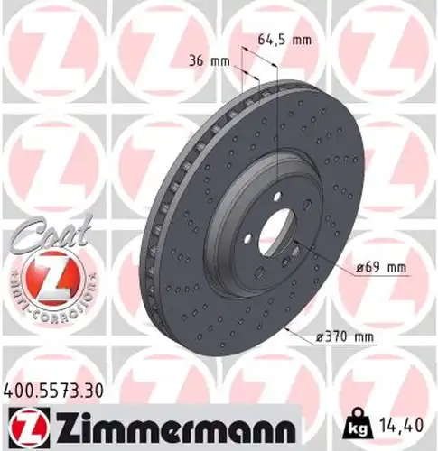 спирачен диск ZIMMERMANN 400.5573.30