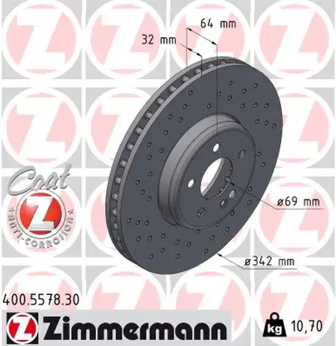 спирачен диск ZIMMERMANN 400.5578.30