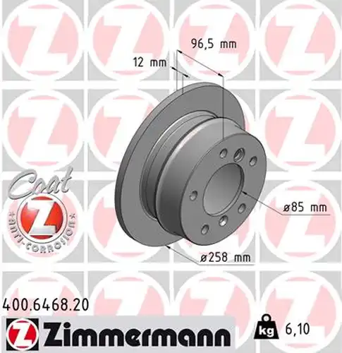 спирачен диск ZIMMERMANN 400.6468.20