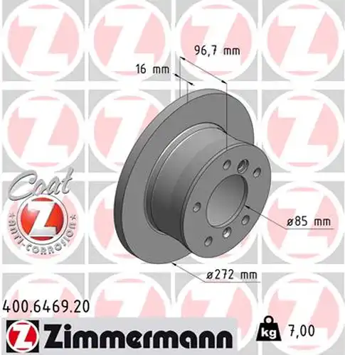 спирачен диск ZIMMERMANN 400.6469.20