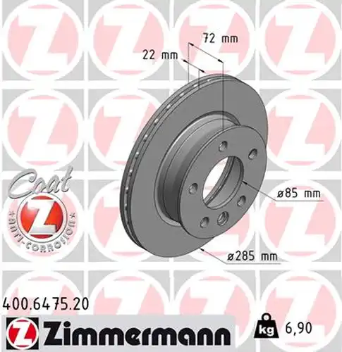 спирачен диск ZIMMERMANN 400.6475.20