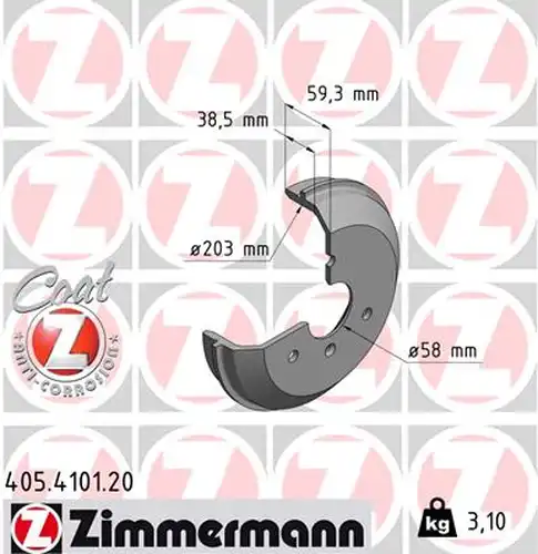 спирачен барабан ZIMMERMANN 405.4101.20