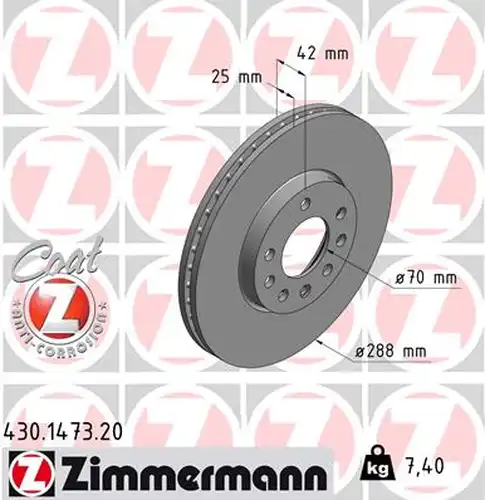 спирачен диск ZIMMERMANN 430.1473.20