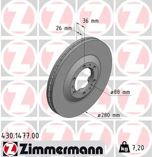 спирачен диск ZIMMERMANN 430.1477.00