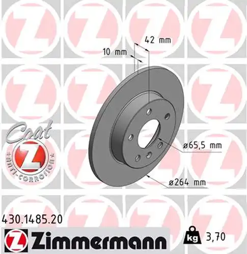 спирачен диск ZIMMERMANN 430.1485.20