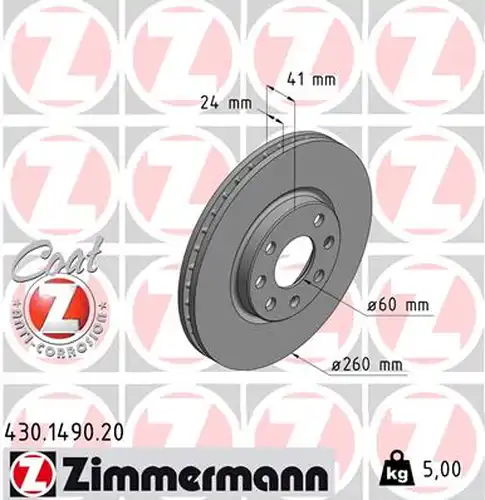 спирачен диск ZIMMERMANN 430.1490.20