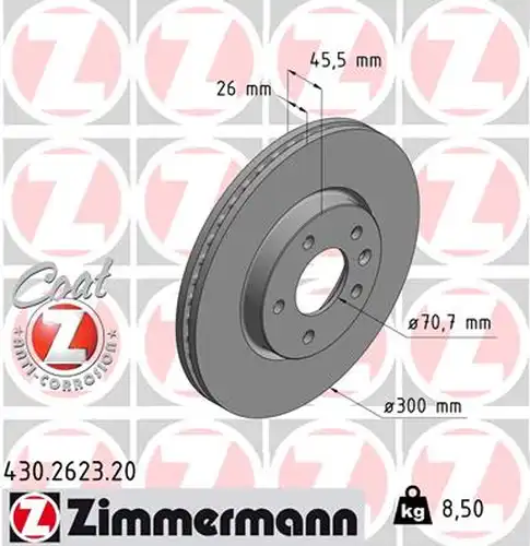 спирачен диск ZIMMERMANN 430.2623.20