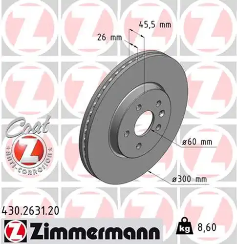 спирачен диск ZIMMERMANN 430.2631.20