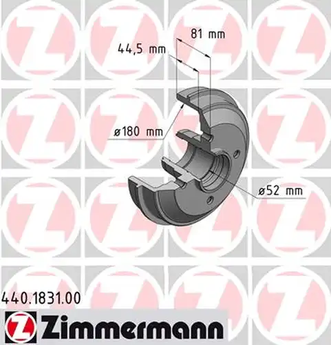 спирачен барабан ZIMMERMANN 440.1831.00