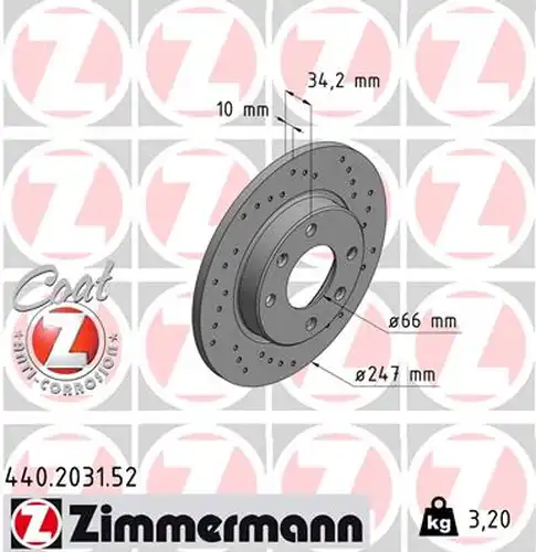 спирачен диск ZIMMERMANN 440.2031.52