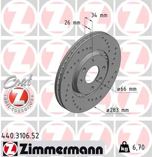 спирачен диск ZIMMERMANN 440.3106.52