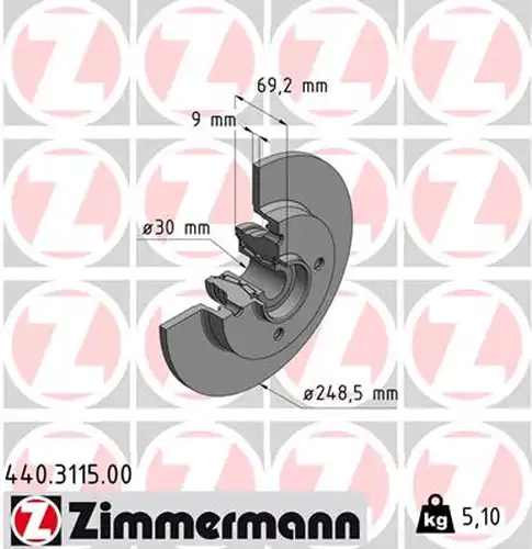 спирачен диск ZIMMERMANN 440.3115.00