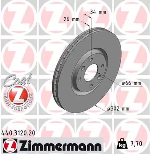 спирачен диск ZIMMERMANN 440.3120.20