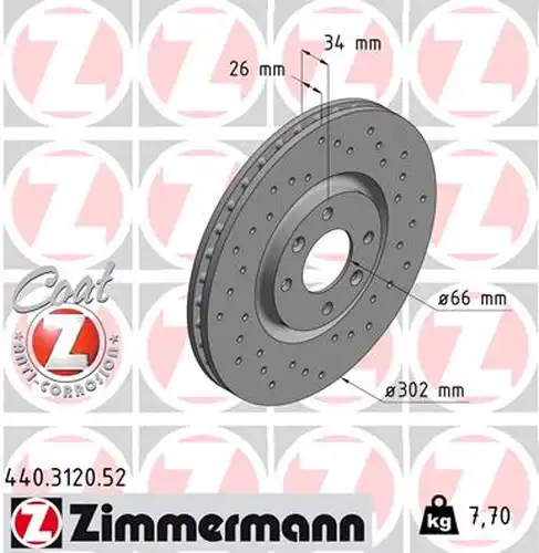 спирачен диск ZIMMERMANN 440.3120.52