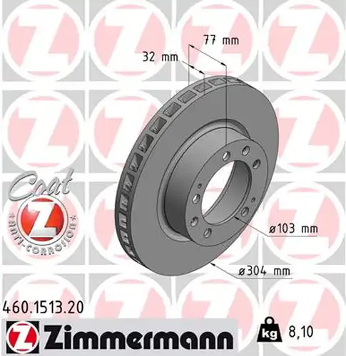 спирачен диск ZIMMERMANN 460.1513.20