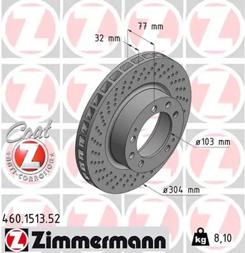 спирачен диск ZIMMERMANN 460.1513.52