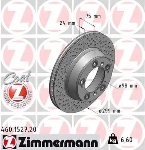 спирачен диск ZIMMERMANN 460.1527.20