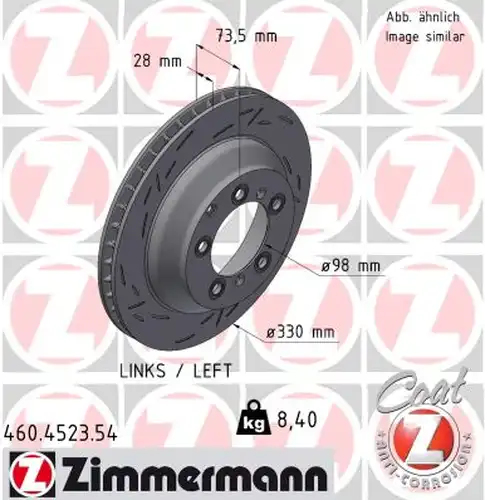 спирачен диск ZIMMERMANN 460.4523.54