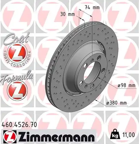 спирачен диск ZIMMERMANN 460.4526.70