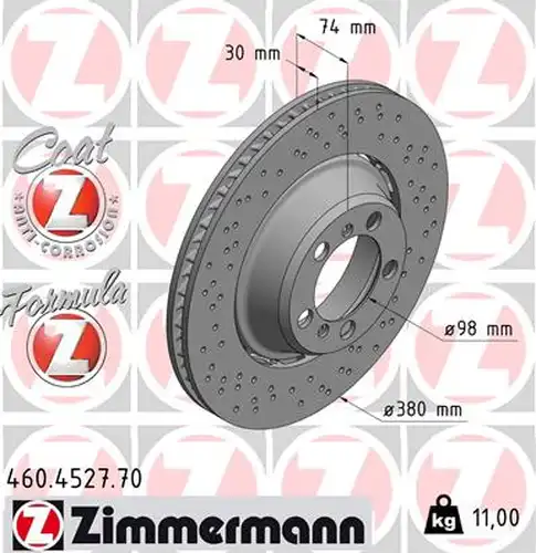 спирачен диск ZIMMERMANN 460.4527.70