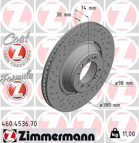 спирачен диск ZIMMERMANN 460.4536.70