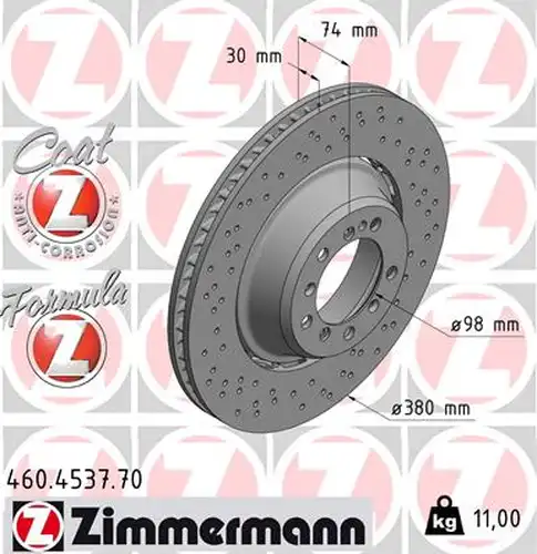 спирачен диск ZIMMERMANN 460.4537.70