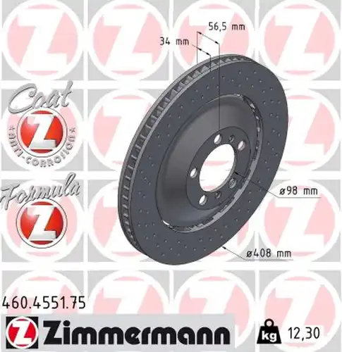 спирачен диск ZIMMERMANN 460.4551.75