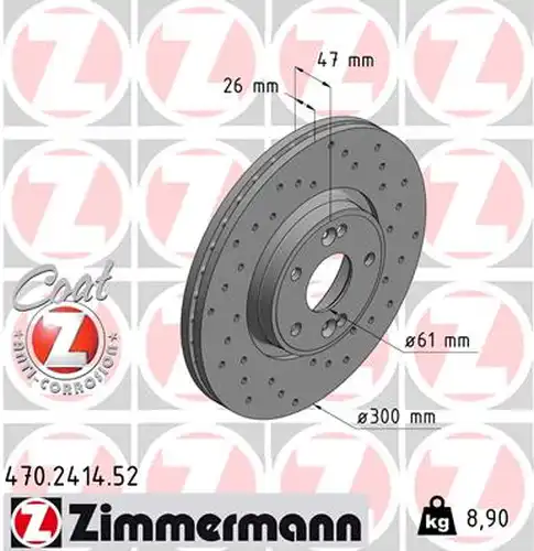 спирачен диск ZIMMERMANN 470.2414.52