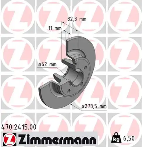 спирачен диск ZIMMERMANN 470.2415.00