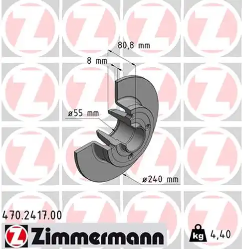 спирачен диск ZIMMERMANN 470.2417.00