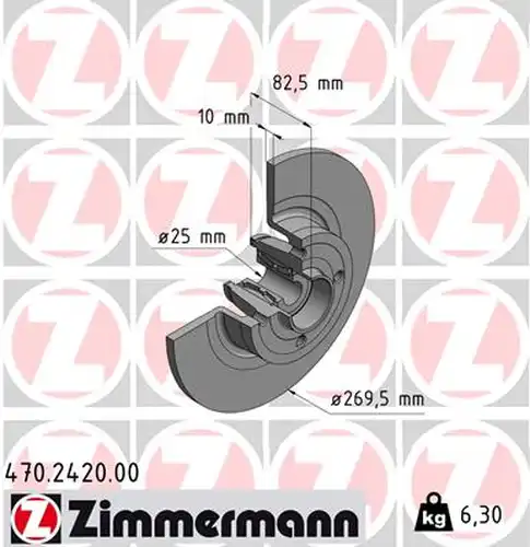 спирачен диск ZIMMERMANN 470.2420.00