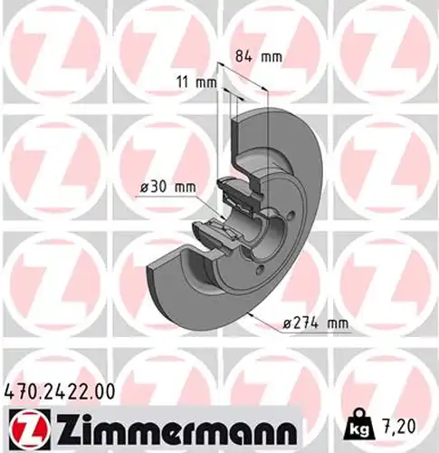 спирачен диск ZIMMERMANN 470.2422.00