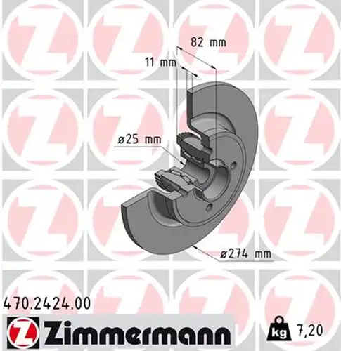 спирачен диск ZIMMERMANN 470.2424.00