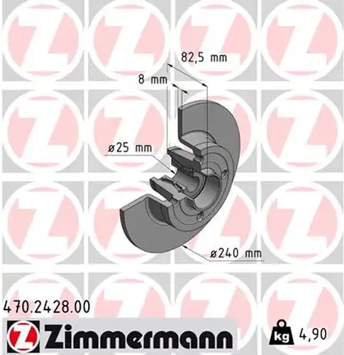 спирачен диск ZIMMERMANN 470.2428.00