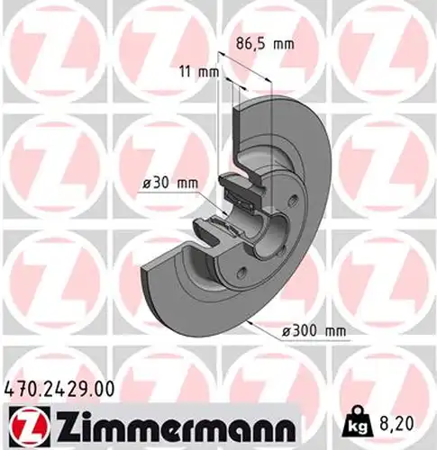 спирачен диск ZIMMERMANN 470.2429.00