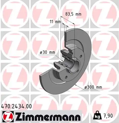 спирачен диск ZIMMERMANN 470.2434.00