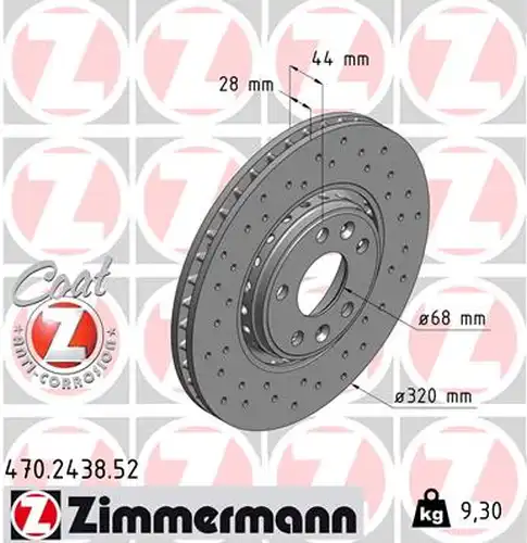 спирачен диск ZIMMERMANN 470.2438.52