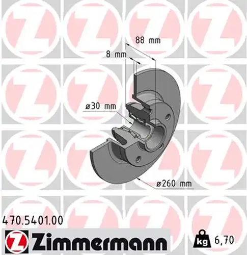 спирачен диск ZIMMERMANN 470.5401.00