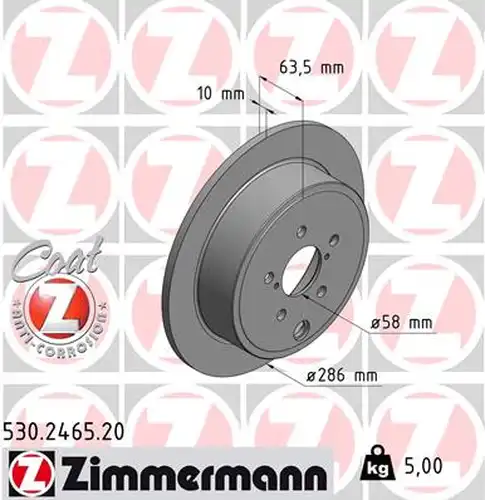 спирачен диск ZIMMERMANN 530.2465.20