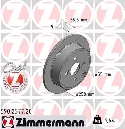 спирачен диск ZIMMERMANN 590.2577.20