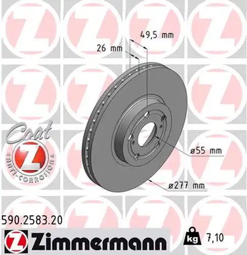 спирачен диск ZIMMERMANN 590.2583.20