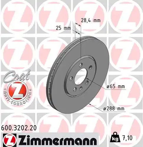 спирачен диск ZIMMERMANN 600.3202.20