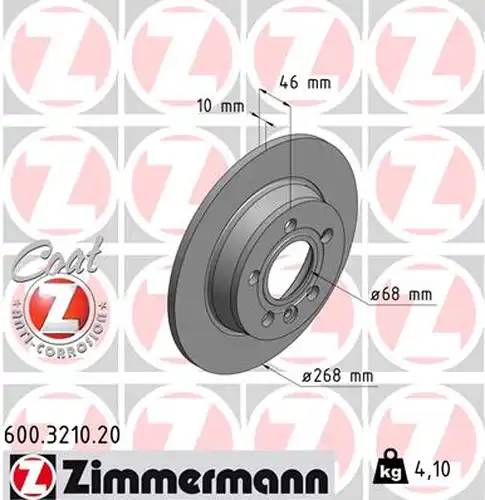 спирачен диск ZIMMERMANN 600.3210.20